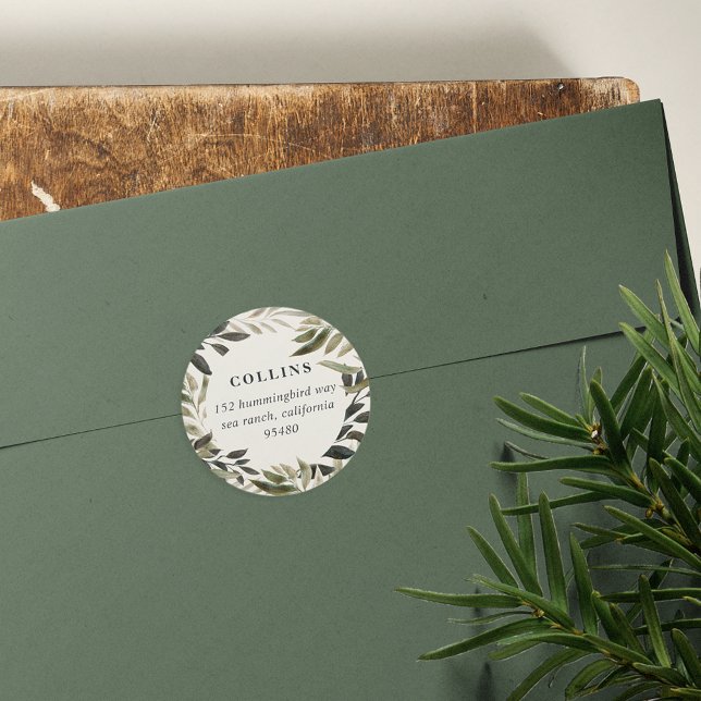 Bronzed Branches Return Address Classic Round Sticker (Creator Uploaded)