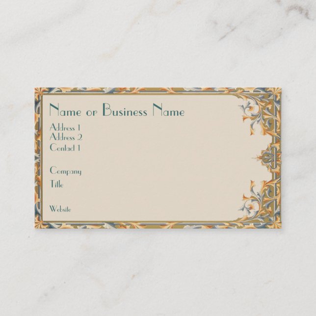 Bronzed Victorian Flourish Business Card (Front)