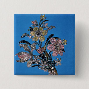 Brooch in form of large bouquet with brilliant 15 cm square badge