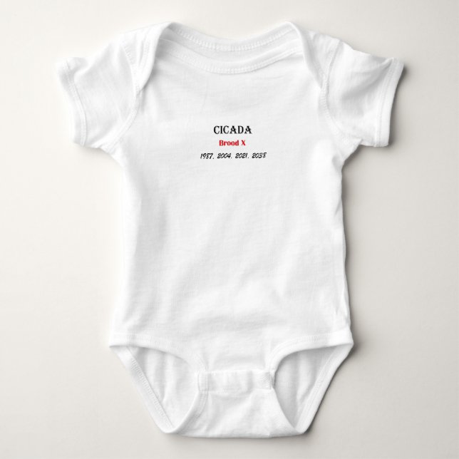 Brood X Cicada Year Baby Bodysuit (Front)