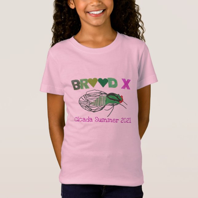 Brood X Hearts Cicada Summer T-Shirt (Front)