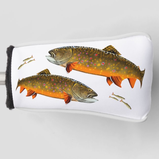Brook Trout and Minnows Golf Head Cover (Front)