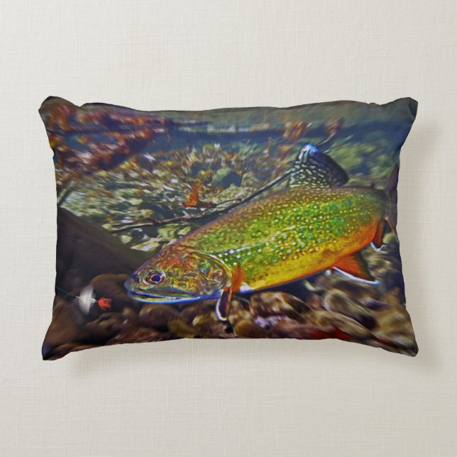 BROOK TROUT DECORATIVE CUSHION (Front)