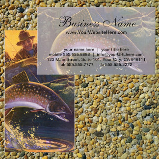 Brook Trout Fish Fisherman, Vintage Sports Fishing Business Card