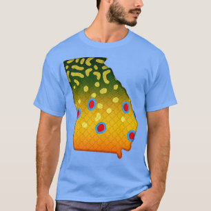 Brook Trout Fish Georgia State Map Fishing Gifts T-Shirt