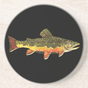 Brook Trout Fish Painting Coaster
