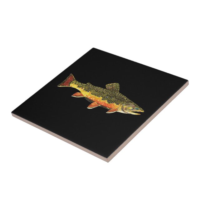 Brook Trout Fish Painting Tile (Side)