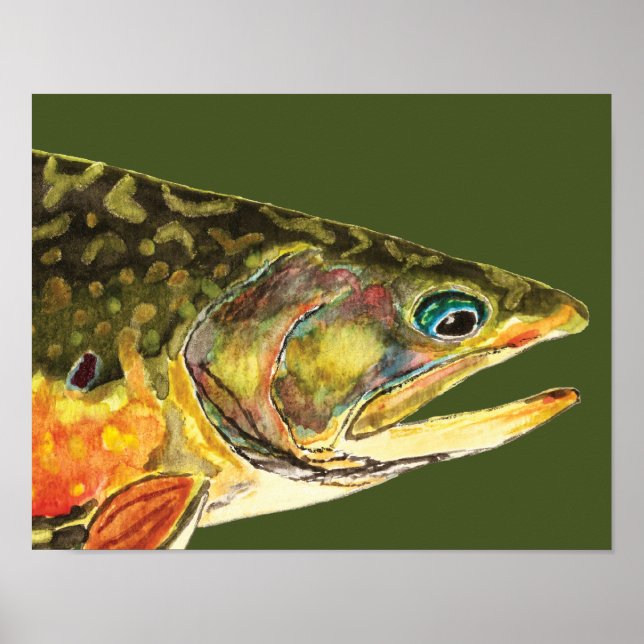 Brook Trout Fisherman Poster (Front)