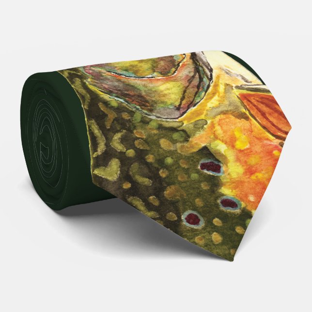 Brook Trout Fisherman Tie (Rolled)