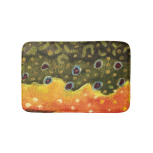 Brook Trout Fishing Bath Mat