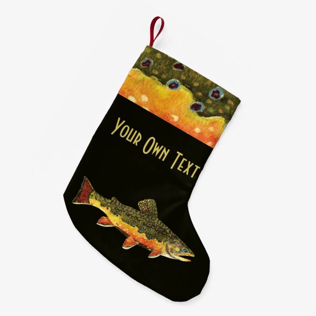 Brook Trout Fishing Small Christmas Stocking (Front (Hanging))