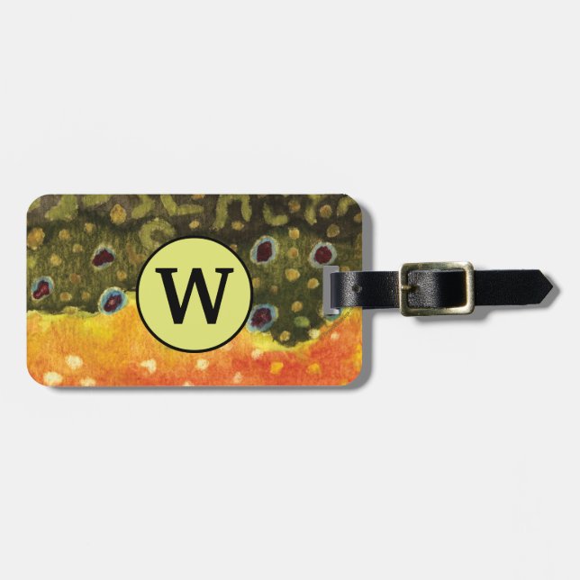 Brook Trout Fly Fisherman's Luggage Tag (Front Horizontal)