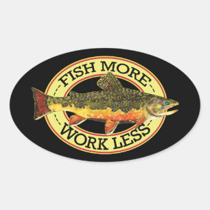 Brook Trout Fly Fisherman's Oval Sticker