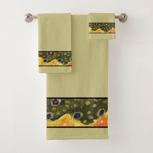 Brook Trout Fly Fishing Bath Towel Set (Insitu)