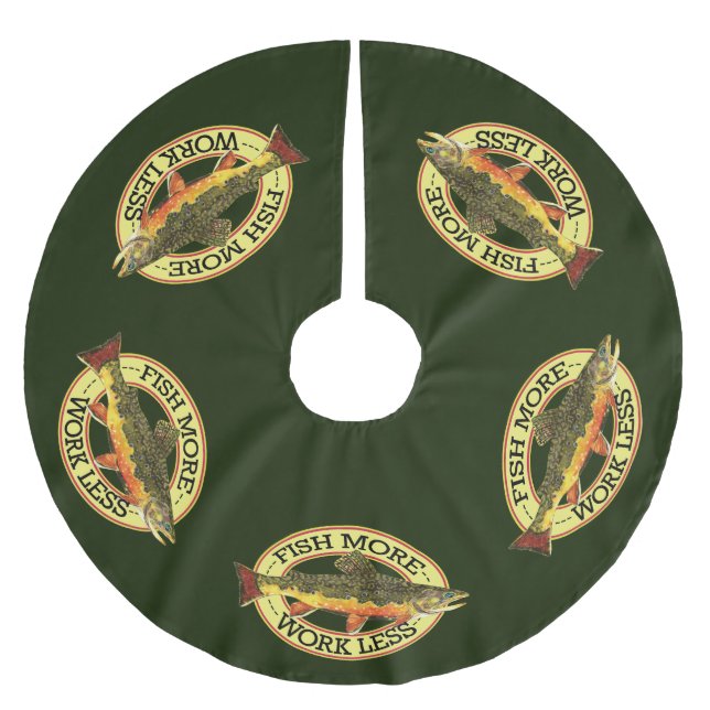 Brook Trout Fly Fishing Brushed Polyester Tree Skirt (Front)
