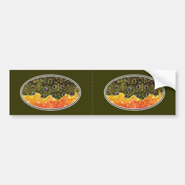 Brook Trout Fly Fishing Bumper Sticker (Front)