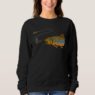 Brook Trout Fly Fishing   By Black Fly Sweatshirt