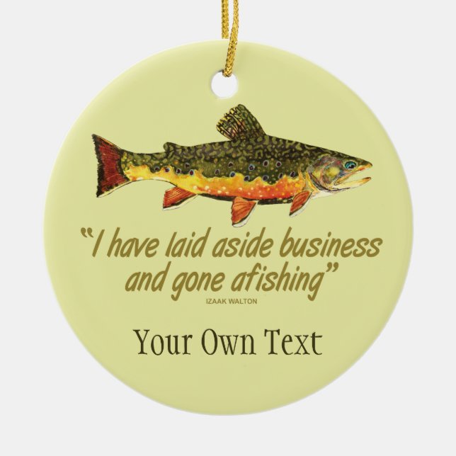 Brook Trout Fly Fishing Fisherman's Ceramic Tree Decoration (Front)