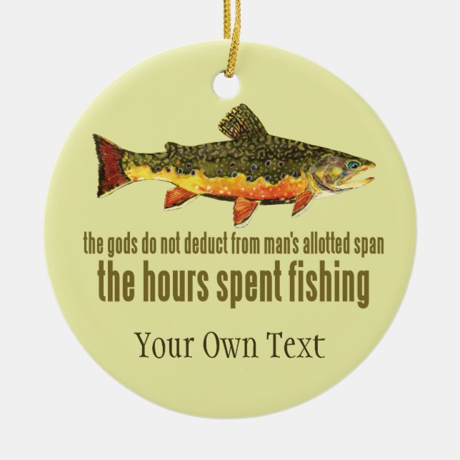 Brook Trout Fly Fishing Fisherman's Ceramic Tree Decoration (Front)