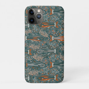 Brook Trout - Grey, Orange, on Turqoise - NH Fish Case-Mate iPhone Case