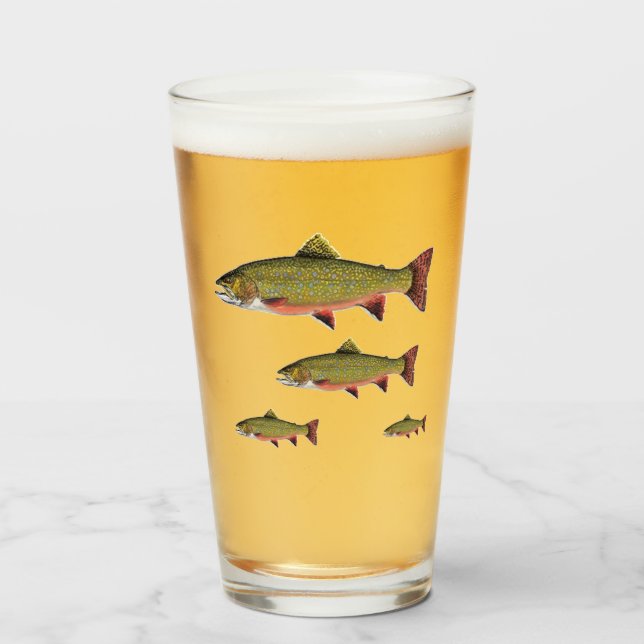 Brook Trout Pub Glass Family (Front Filled)