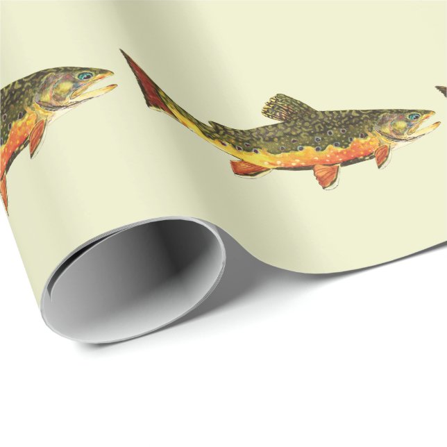 Brook Trout salvelinus fontinalis Wrapping Paper (Roll Corner)