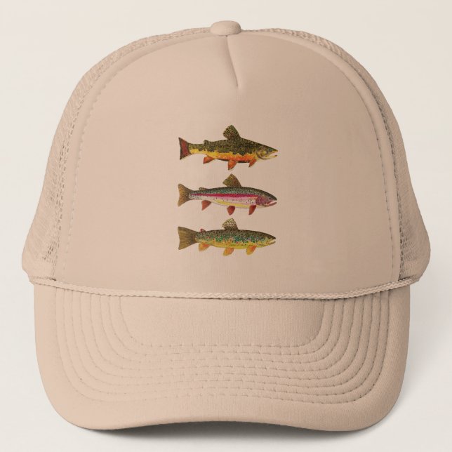 Brook Trout Sport Fishing Trucker Hat (Front)