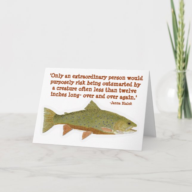 Brook Trout with humourous quote Card (Front)
