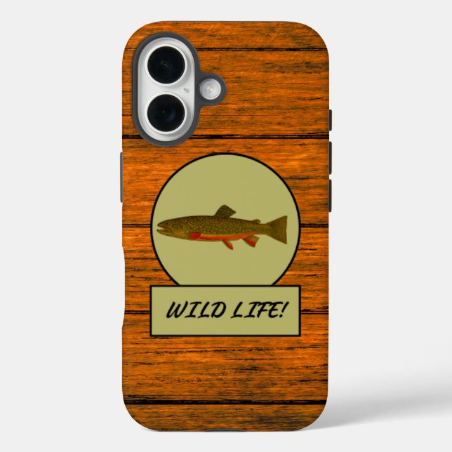 Brook Trout Wood Grain Case-Mate iPhone Case (Back)