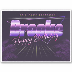 Brooke Name Vorname lila retro Sticker Geburtstag