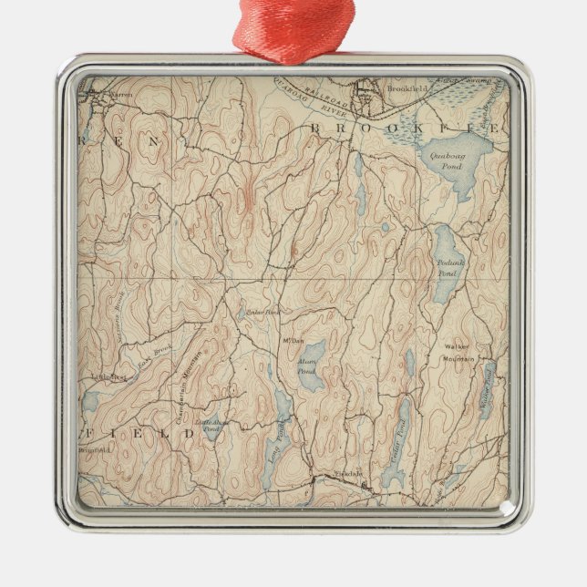 Brookfield, Massachusetts Metal Tree Decoration (Front)