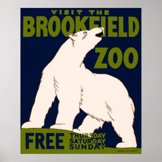 Brookfield Zoo Chicago, Illinois - Vintage Poster
