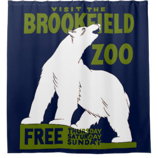 Brookfield Zoo, Federal Art Program Poster 1936 Shower Curtain