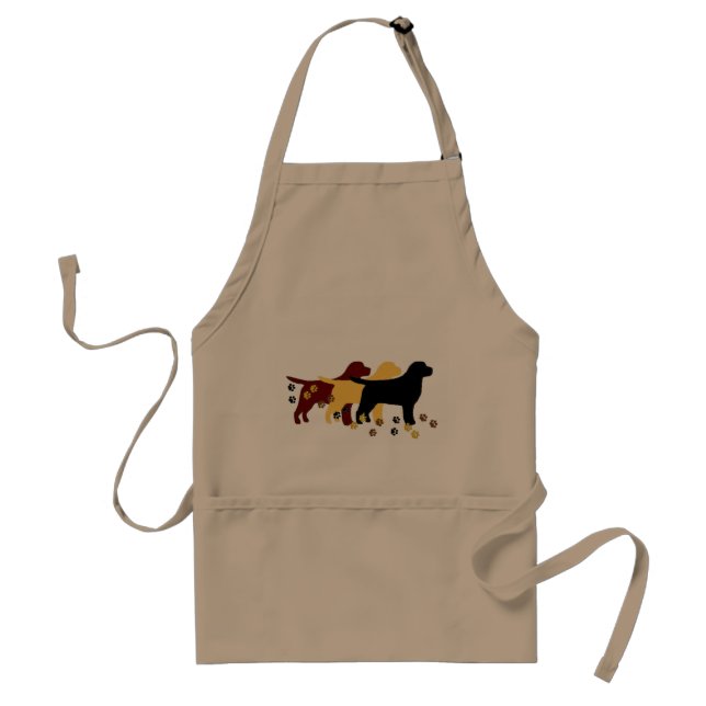 Brookhaven_Labradors Labs in 3 Colours & PawPrints Standard Apron (Front)