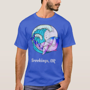 Brookings OR Japanese Paint Geometric Orca Killer  T-Shirt