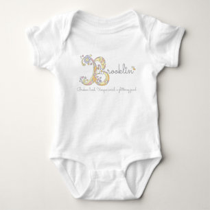 Brooklin girls name decorative custom meaning baby bodysuit
