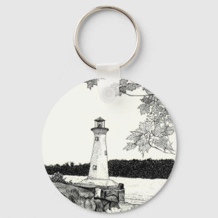 Brookline, NH -Lighthouse Key Ring
