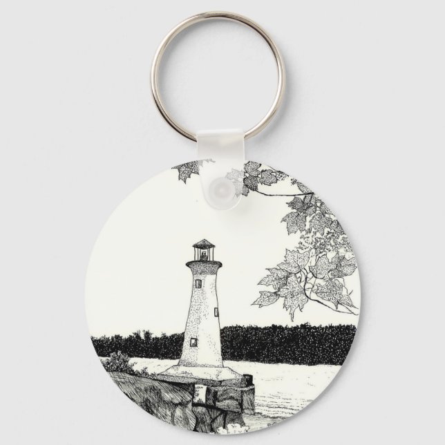 Brookline, NH -Lighthouse Key Ring (Front)
