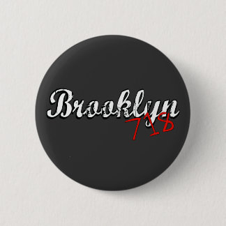 Brooklyn 718 6 cm round badge