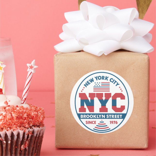 Brooklyn and New York city  Classic Round Sticker (Party)