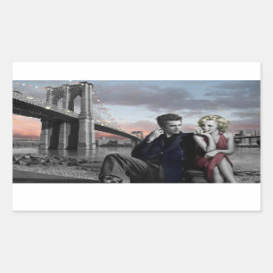 Brooklyn B&W Rectangular Sticker