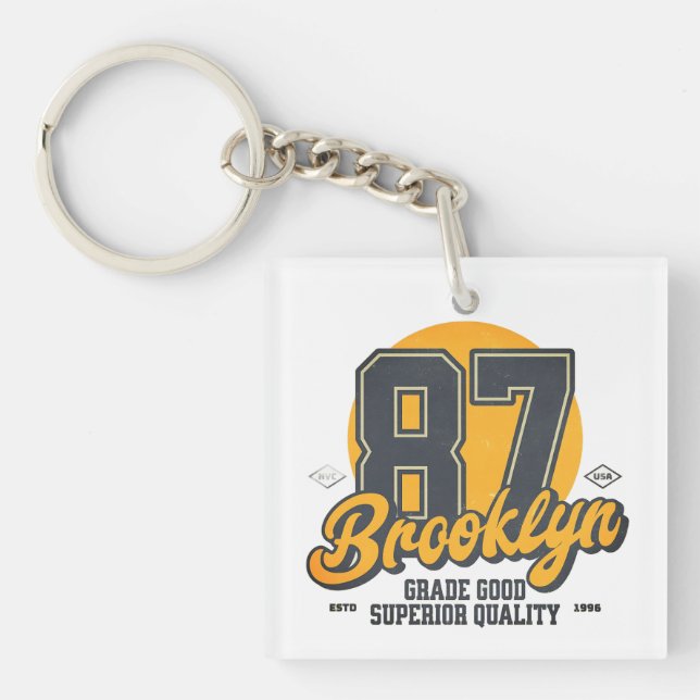 Brooklyn Badge Key Ring (Front)