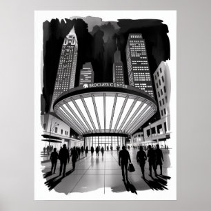 Brooklyn Barclays Centre Night Crowd Poster