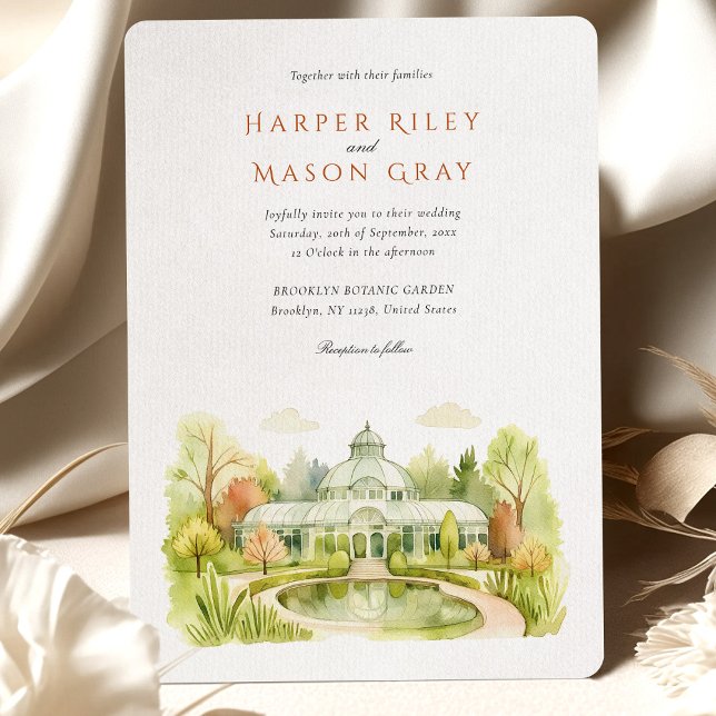 Brooklyn Botanic Garden Watercolor Wedding Invitation (Creator Uploaded)