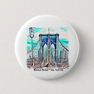 Brooklyn Bridge 6 Cm Round Badge