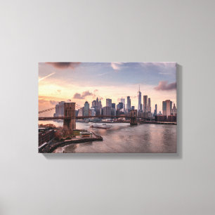 Brooklyn Bridge and Lower Manhattan Canvas Print