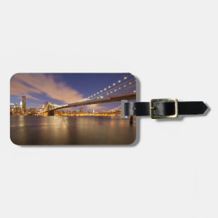 Brooklyn Bridge and Manhattan at Night. Luggage Tag