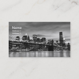 Brooklyn Bridge and Manhattan Skyline At Night Business Card