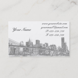 Brooklyn Bridge and Manhattan Skyline Business Card