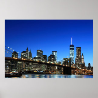 Brooklyn Bridge and Manhattan Skyline Poster